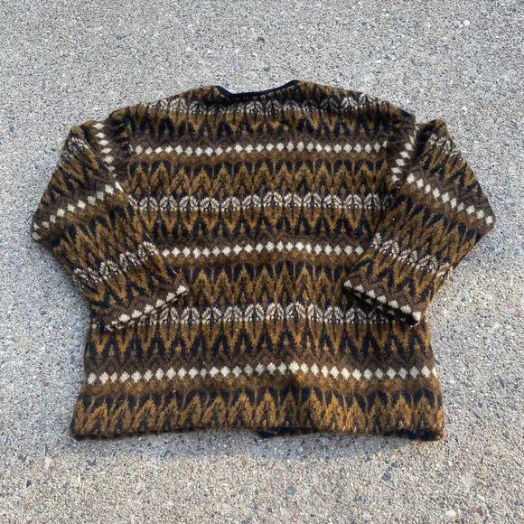 Vintage 60s Brown Iceland Hans Heitsch Lamb Wool Sweater - Picture 6 of 6